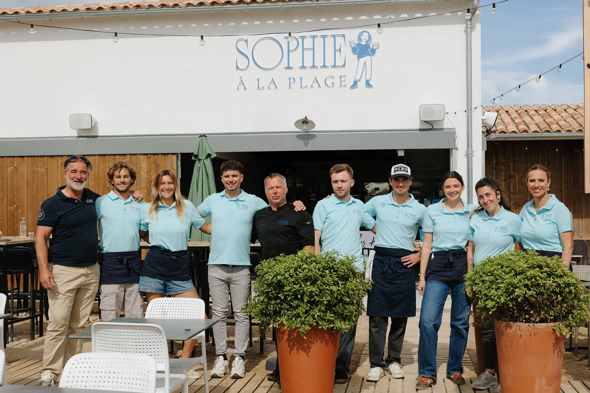 Équipe du bar à huîtres Sophie à la Plage (Île de Ré)